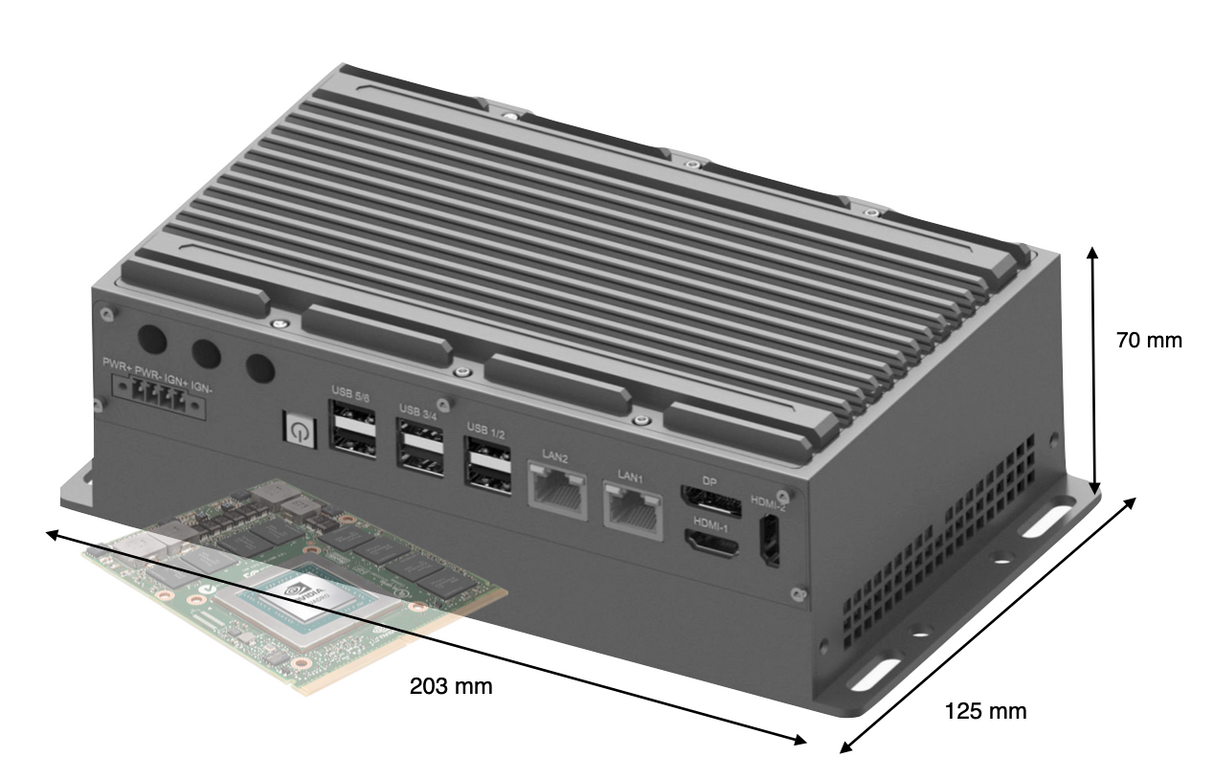 RVP-T1M, Mini-Slim Wide Temperature MXM GPU Edge AI computer