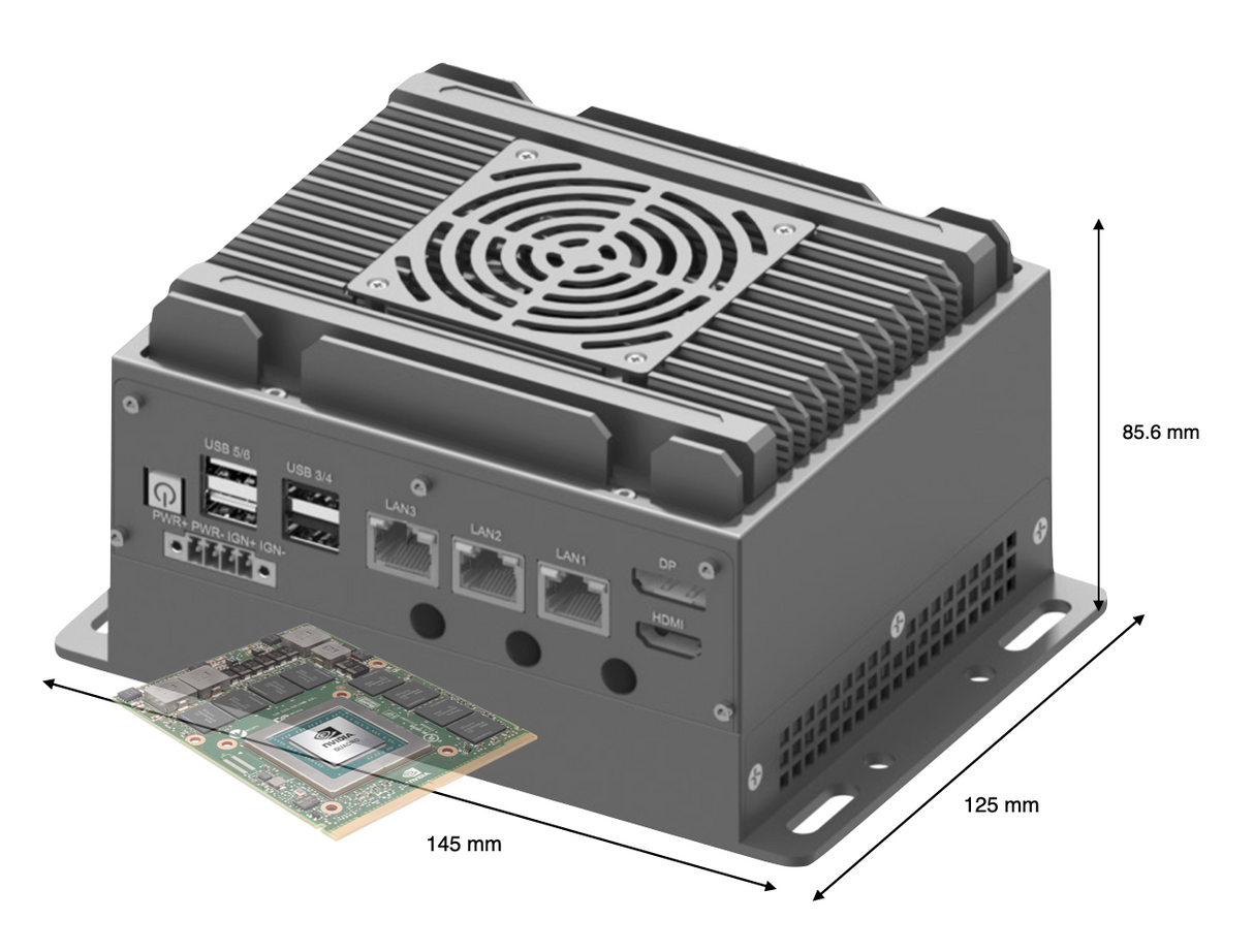 RVS-T2FM , ENBIK Ultra-Mini Palm size MXM GPU Edge AI Computer