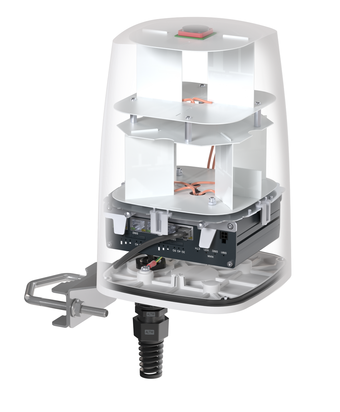 QUSPOT AM56S Omnidirektional Antenne, für RUTM56, IP68, 5G, LTE, WLAN
