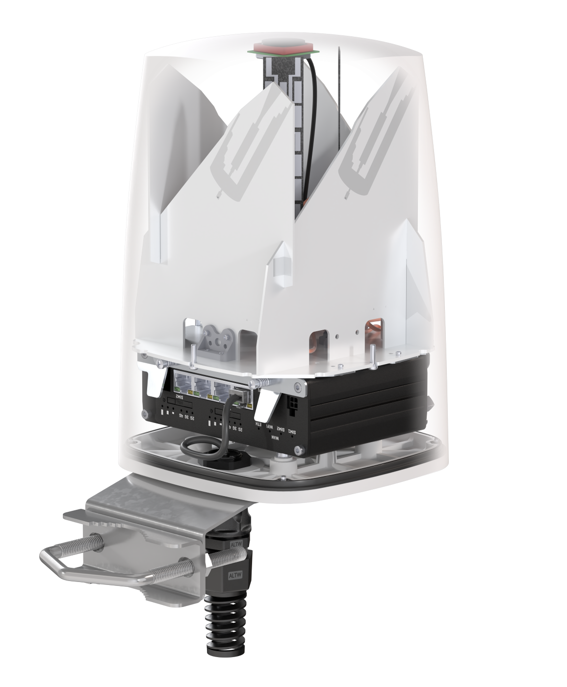 QUSPOT AX12S Omnidirektional Antenne, für RUTX12/RUTX14, IP68, 5G, LTE, WLAN, Bluetooth, GPS