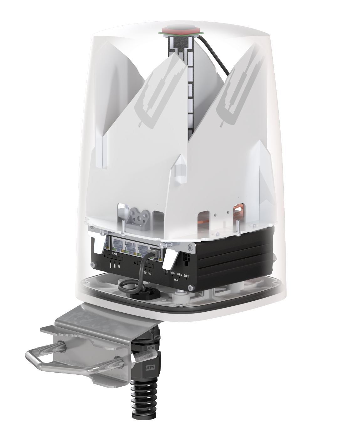 QUSPOT AX50S Omnidirektional Antenne, für RUTX50, IP68, 5G, WLAN, GPS
