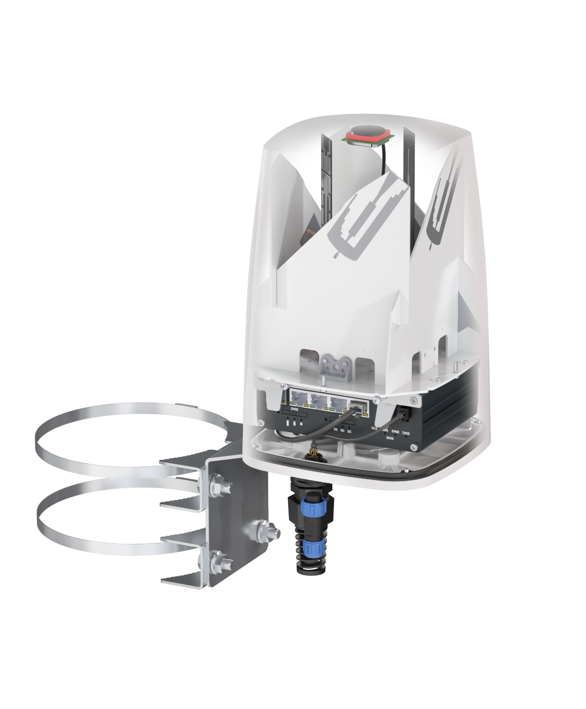 QUSPOT AX50S_T2 Omnidirektional Antenne, für RUTX50, IP68, 5G, WLAN, GPS