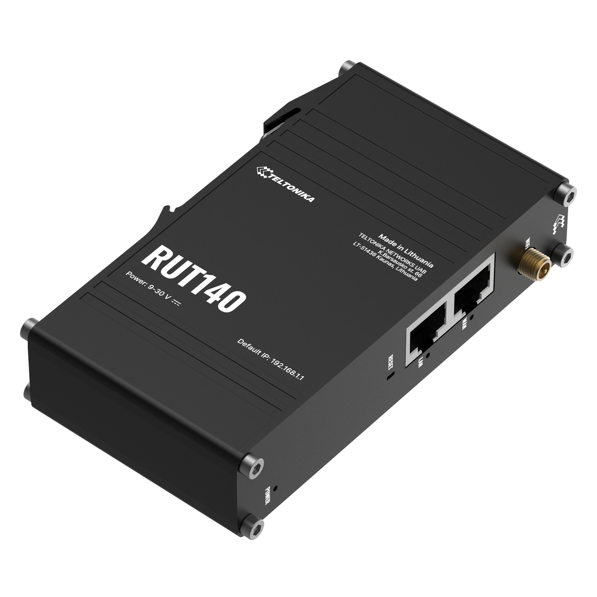 RUT140 Industrial Ethernet Router mit 2x 10/100MBit, WiFi und Hutschienenmontage