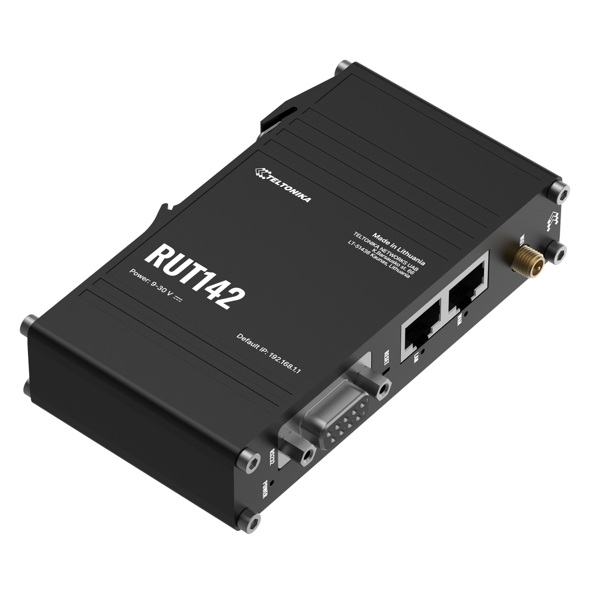 RUT142 Industrial Ethernet Router mit 2x 10/100MBit, WiFi, RS232 und Hutschienenmontage