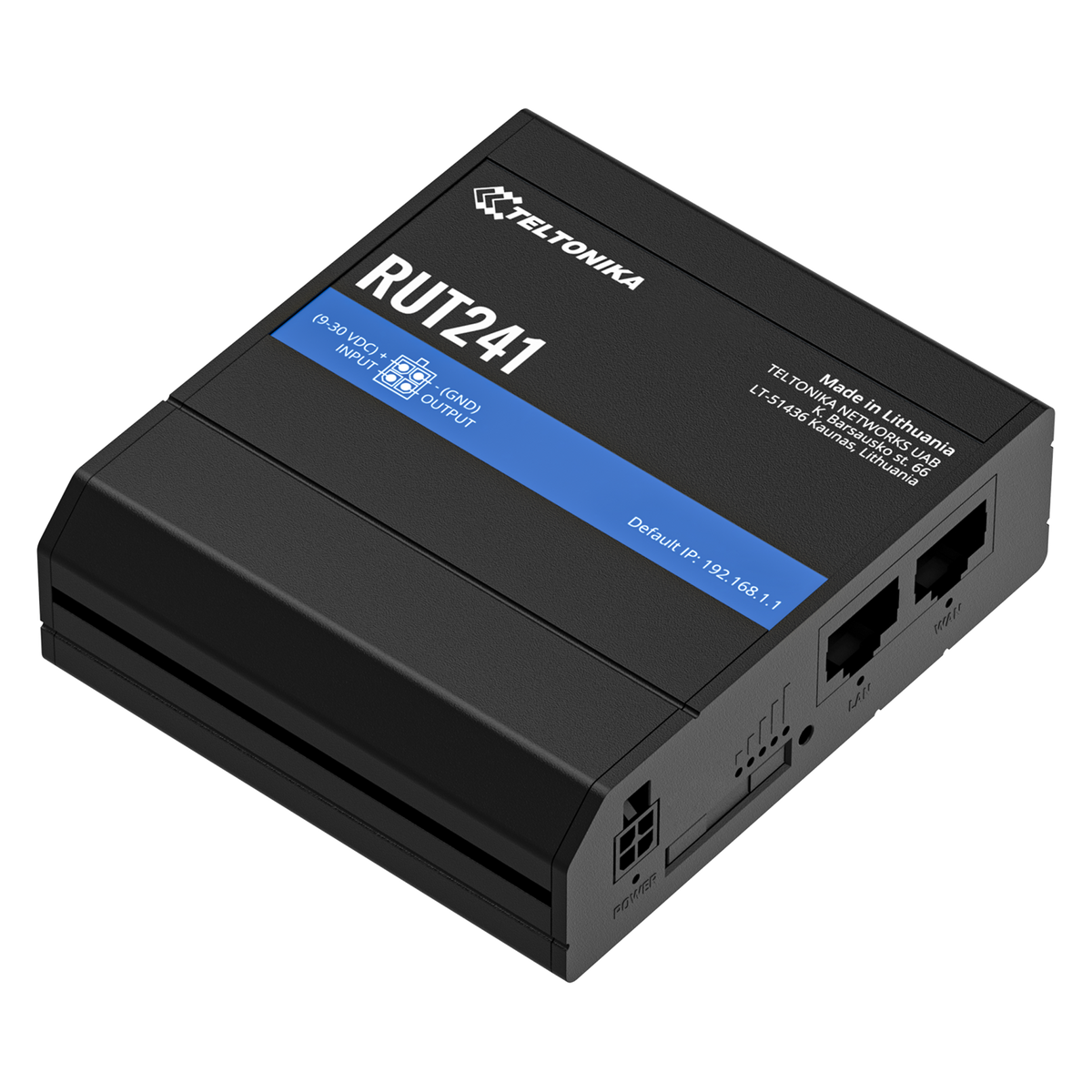 RUT241 ESIM Industrial 4G/LTE Router mit 2x 10/100MBit und WiFi, Global