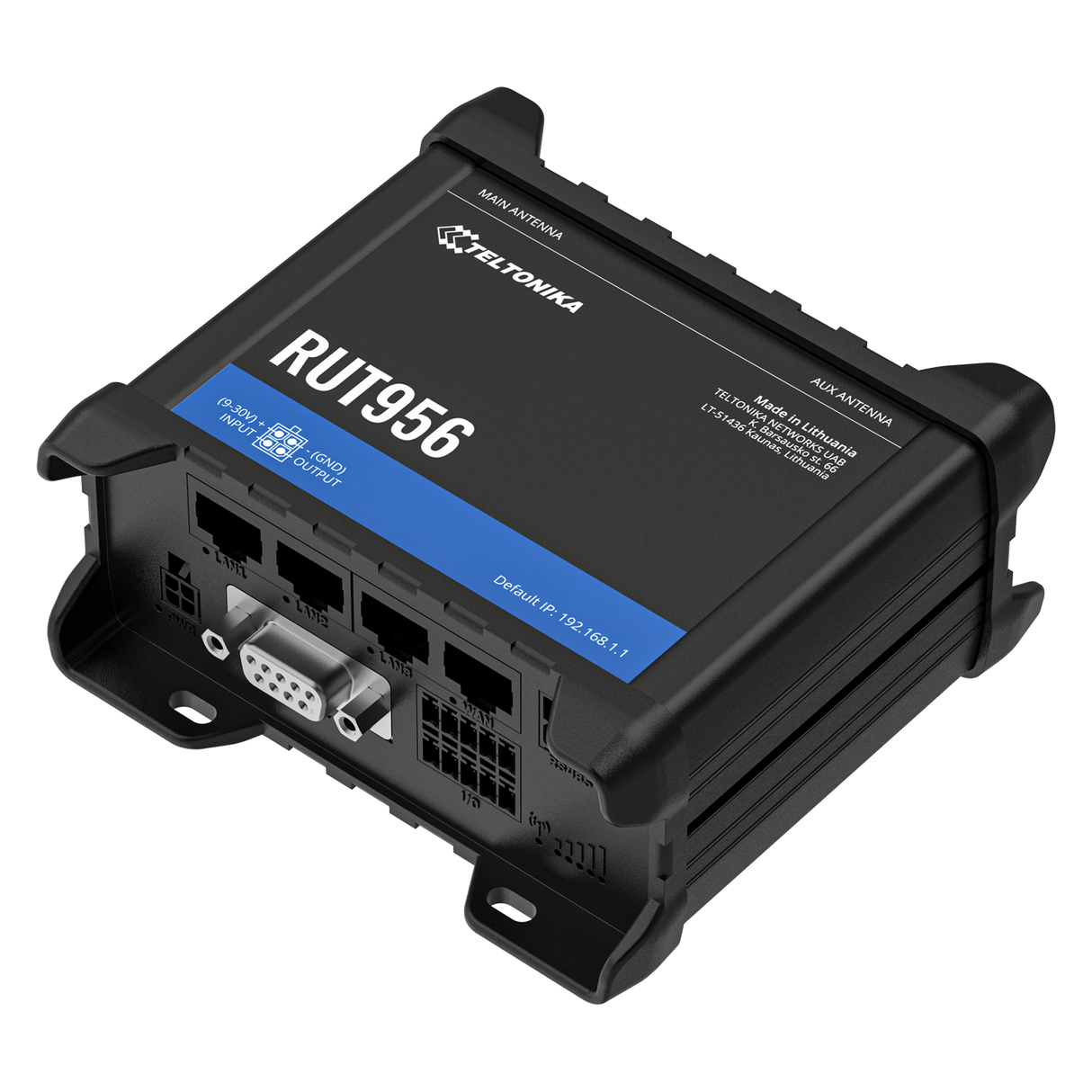 RUT956 Industrial 4G/LTE Router with 4x 10/100MBit und WiFi