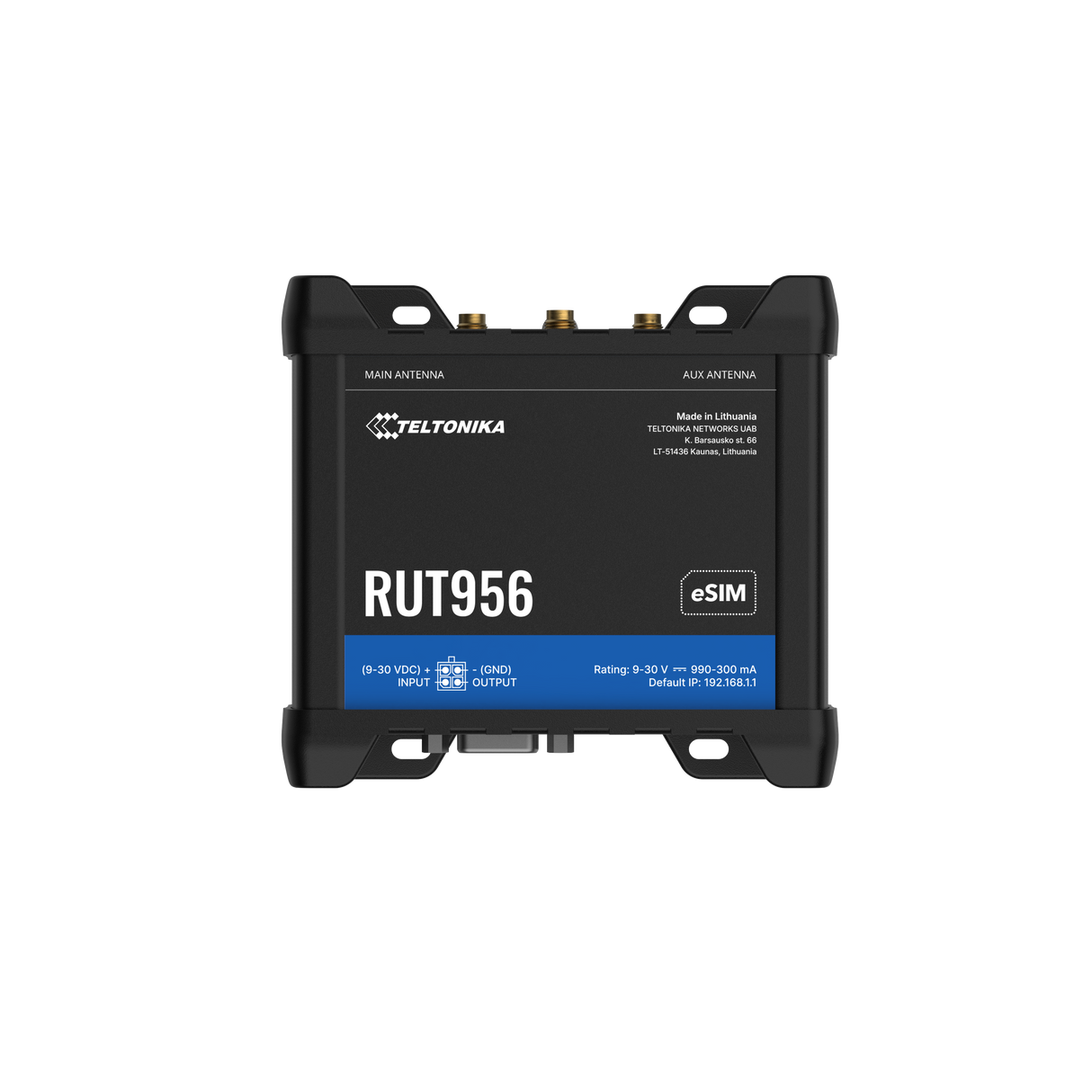 RUT956 Industrial 4G/LTE Router with 4x 10/100MBit und WiFi