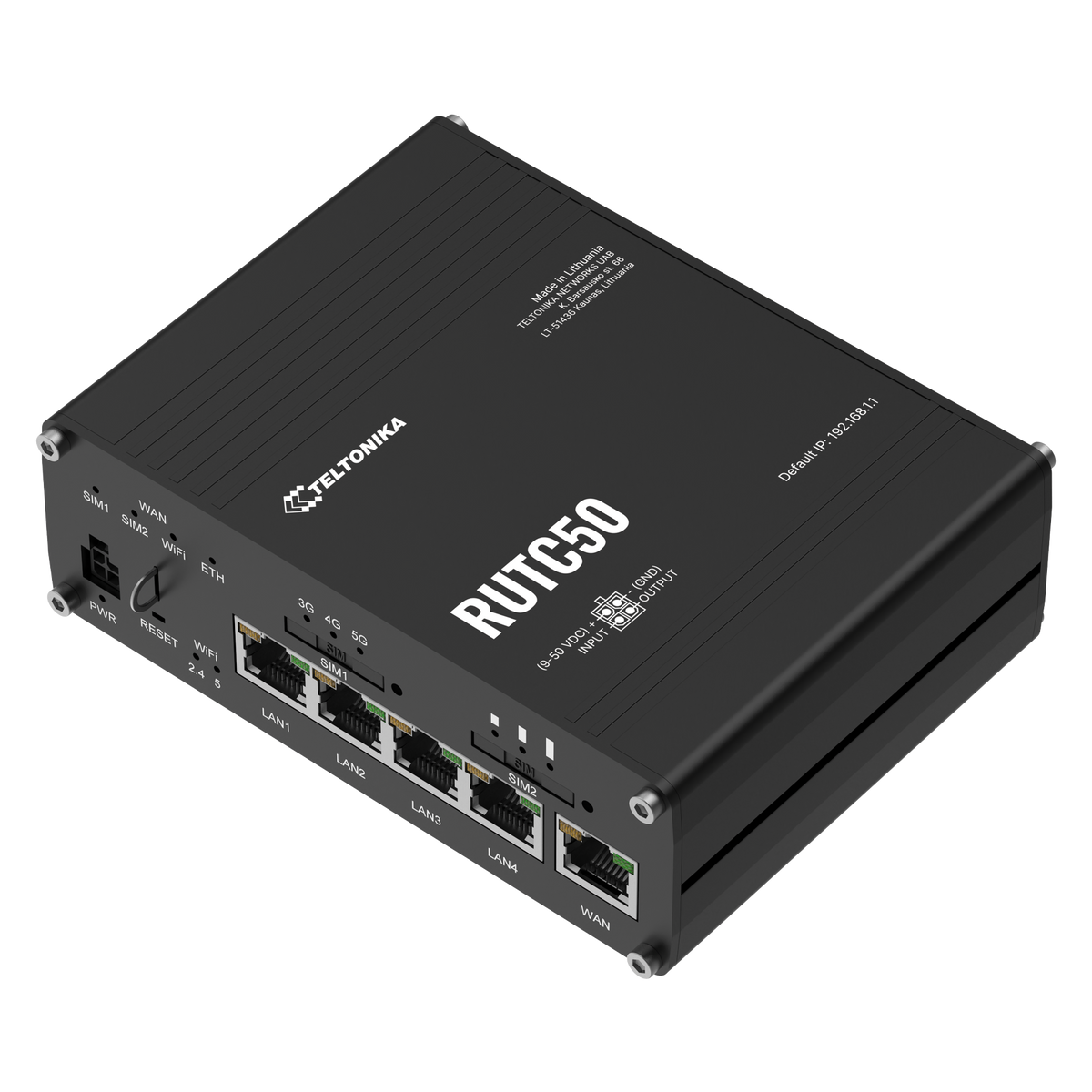 RUTC50 Industrial 5G Router with 5x GbE, WiFi-6