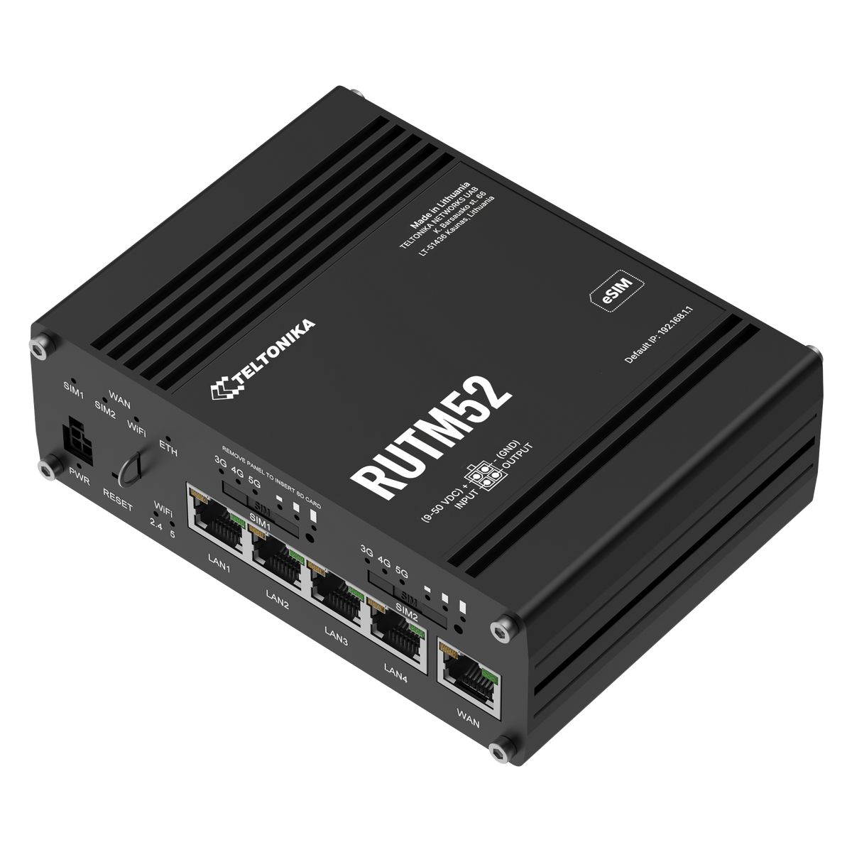 RUTM52 Industrial Dual 5G eSIM Router mit 5x GbE, WLAN & GNSS