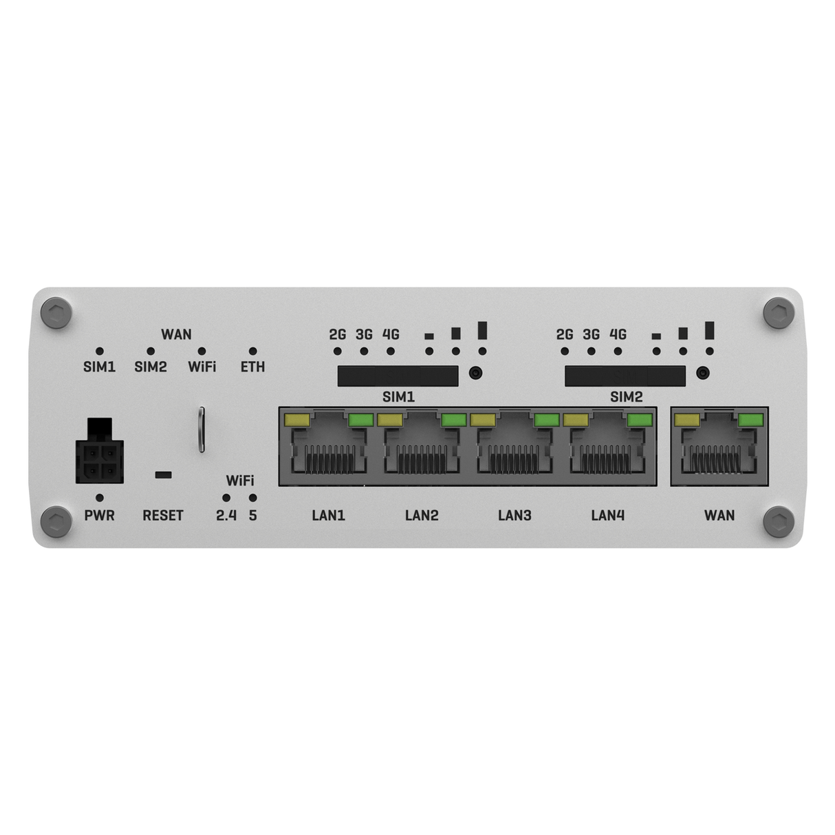 RUTX12 Industrial Dual-4G/LTE Router mit 5x GbE, WiFi & Bluetooth