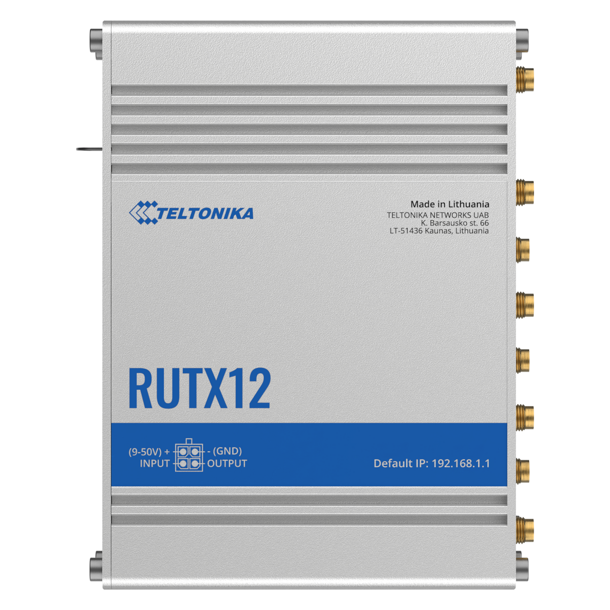 RUTX12 Industrial Dual-4G/LTE Router mit 5x GbE, WiFi & Bluetooth