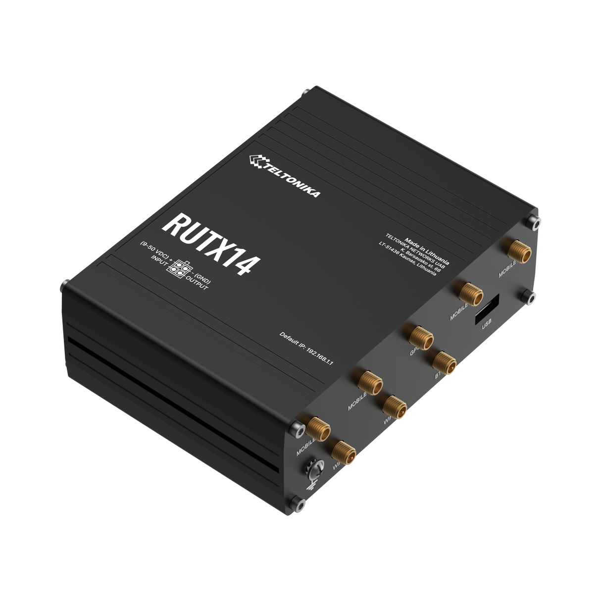 RUTX14 Industrial Dual-4G/LTE Router mit 5x GbE, WiFi & Bluetooth