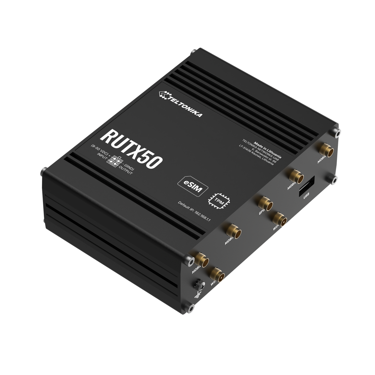 RUTX50 Industrial 5G Router with 5x GbE, WiFi