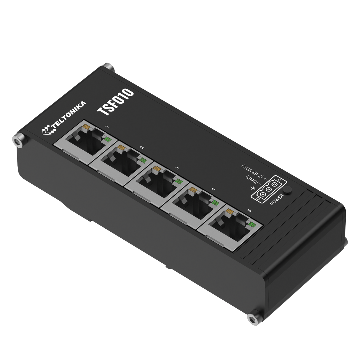 TSF010 Industrial 5-Port 100MBit Unmanaged Ethernet Switch (5x RJ45 Ports), Hutschiene