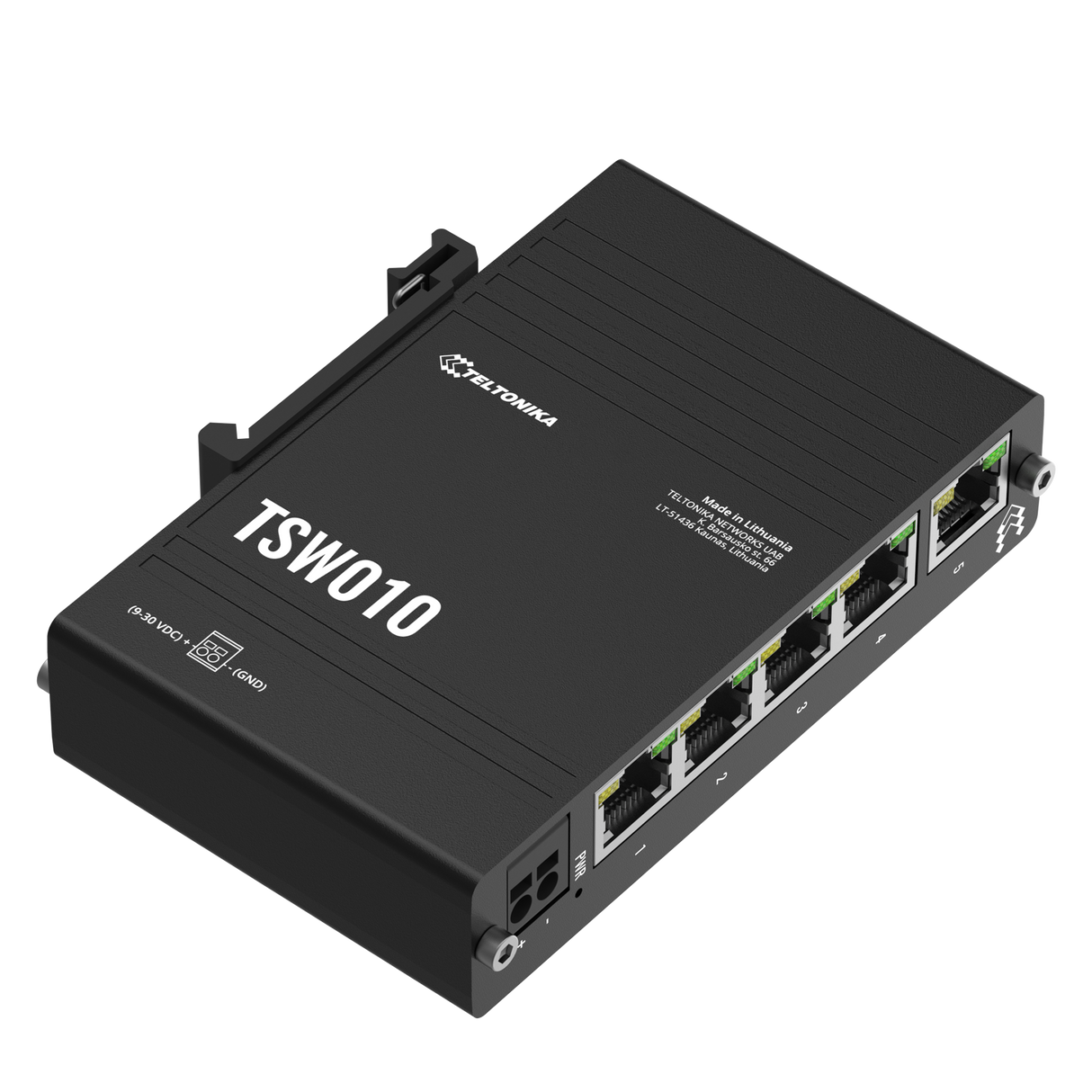 TSW010 Industrial 5-Port 100MBit Unmanaged Ethernet Switch (5x RJ45 Ports), Hutschiene