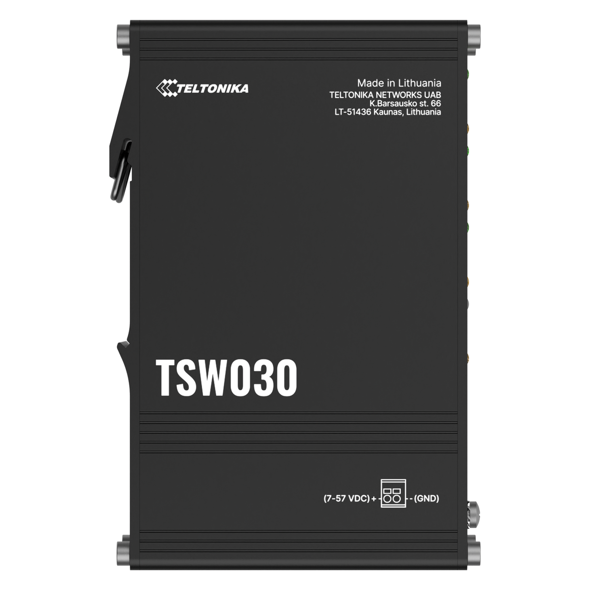 TSW030 Industrial 8-Port 100MBit Unmanaged Ethernet Switch (8x RJ45 Ports), Hutschiene
