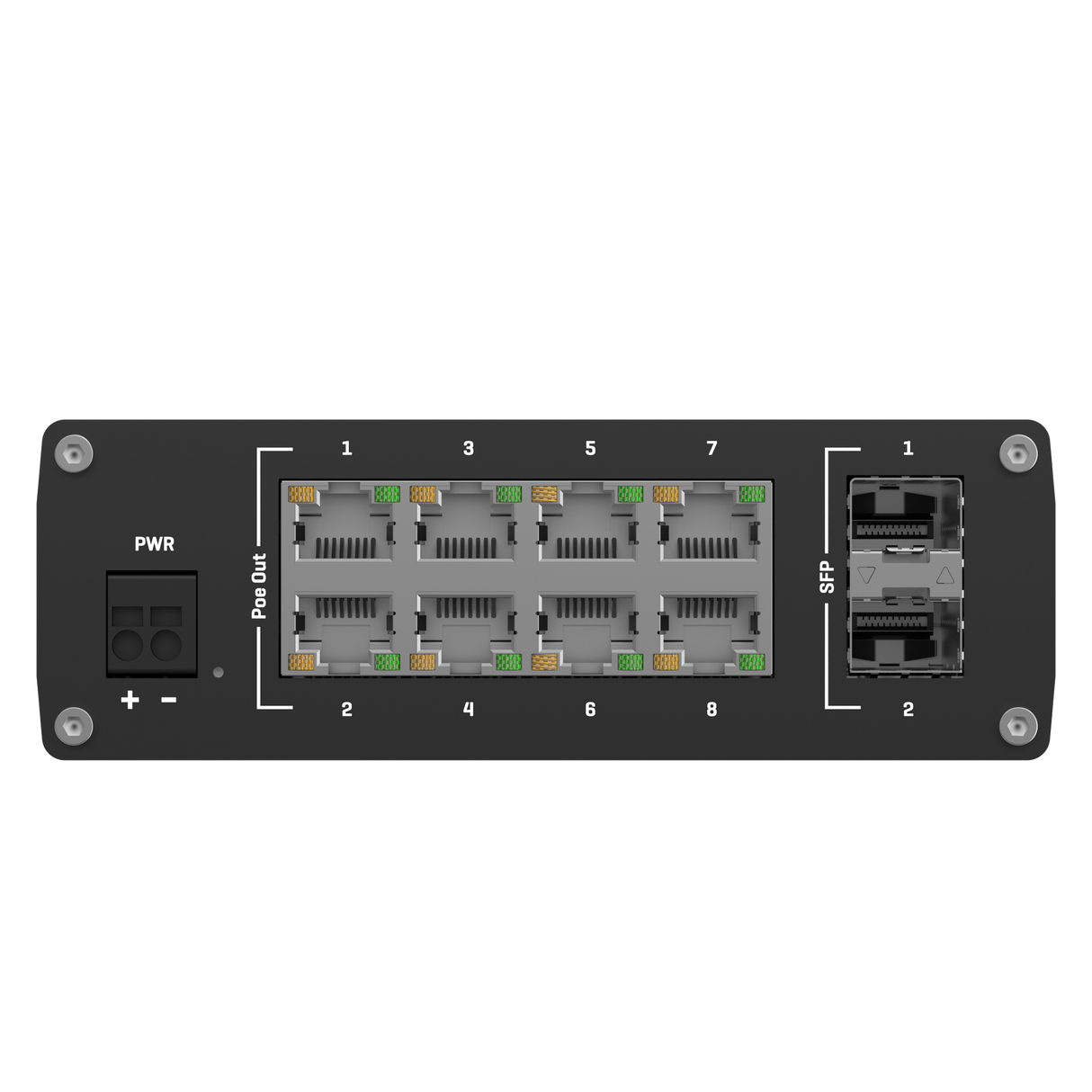 TSW200 10-Port Gigabit Unmanaged PoE+ Ethernet Switch (8x RJ45 Ports, 2x SFP)