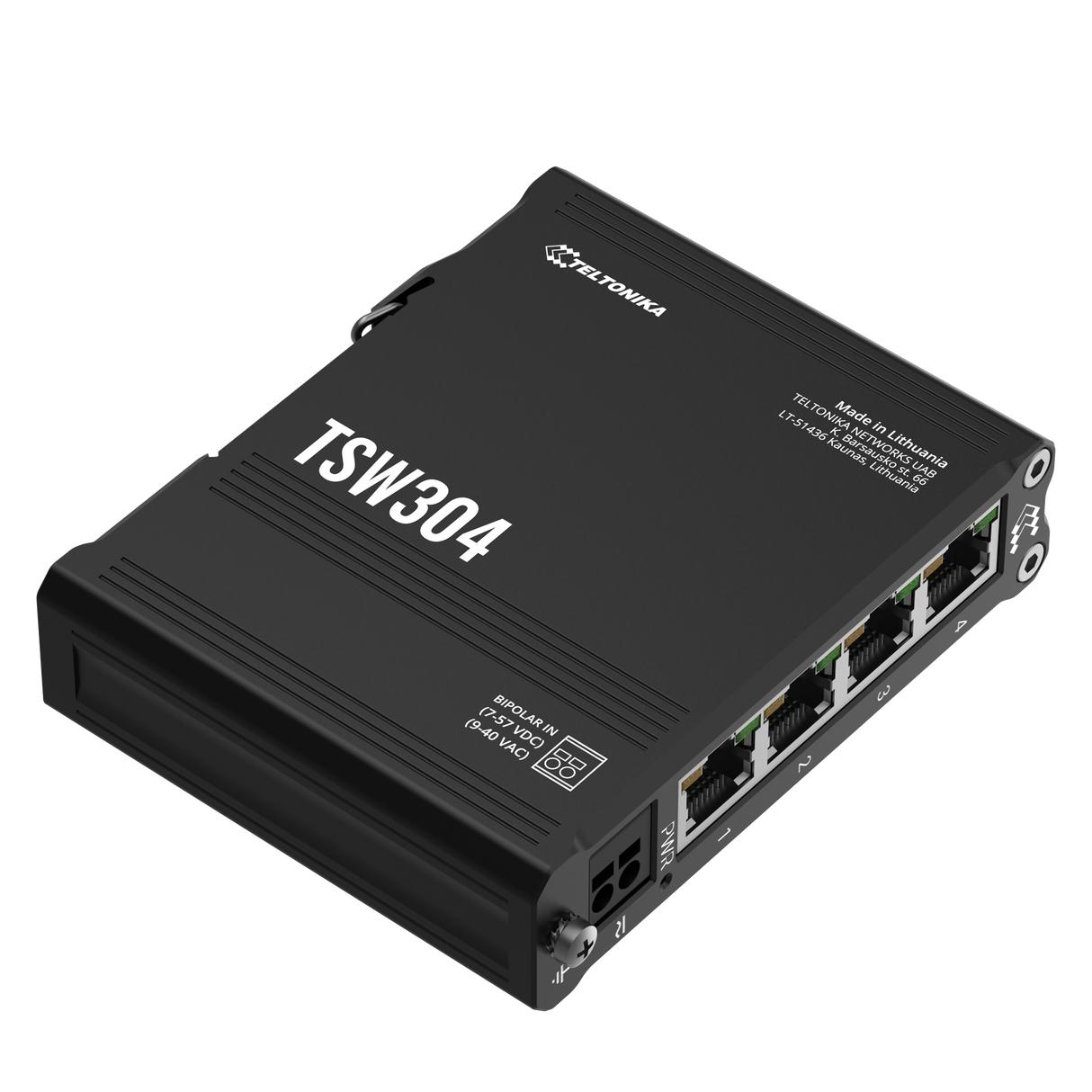 TSW304 Industrial 4-Port Gigabit Unmanaged Ethernet Switch (4x RJ45 Ports,10/100/1000 Mbps)