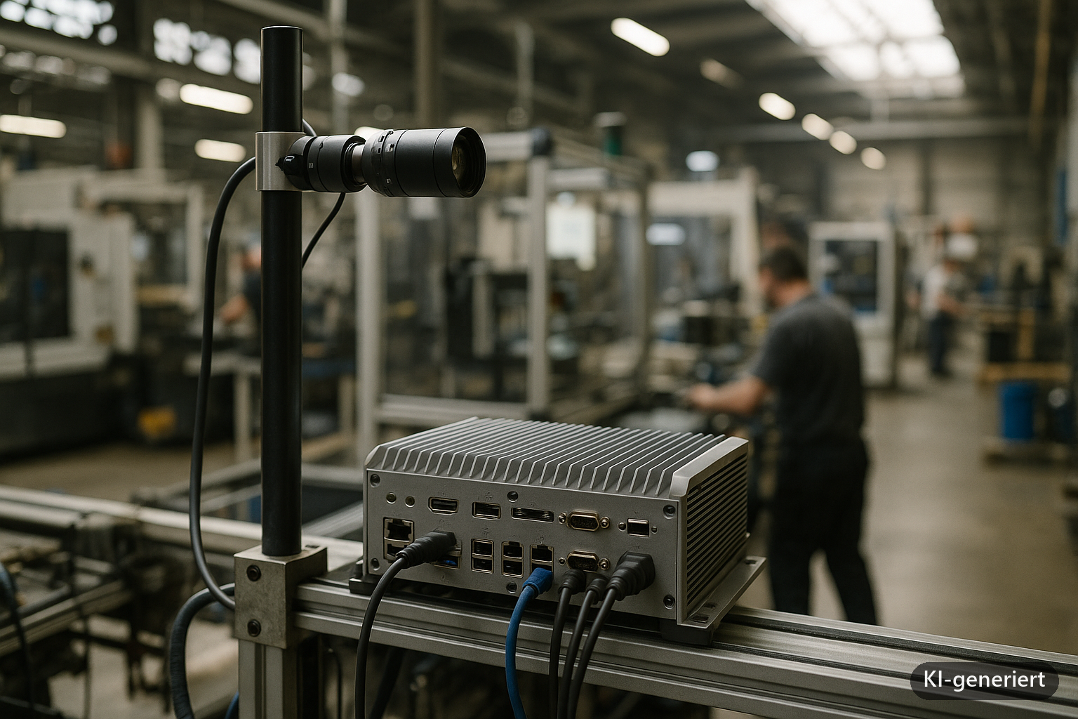 Machine Vision PC – GPU, Schnittstellen und Echtzeit-Anforderungen (KI-generiertes Symbolbild)