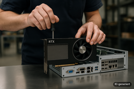 NVIDIA RTX Karte Industrie-PC installieren – Anleitung (KI-generiertes Symbolbild)