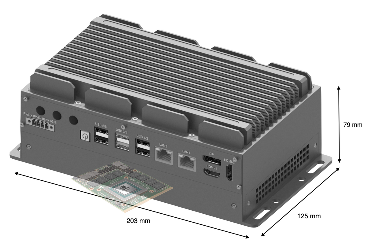 RVP-P1M, Mini-Small MXM GPU Wide Temperature Edge AI computer