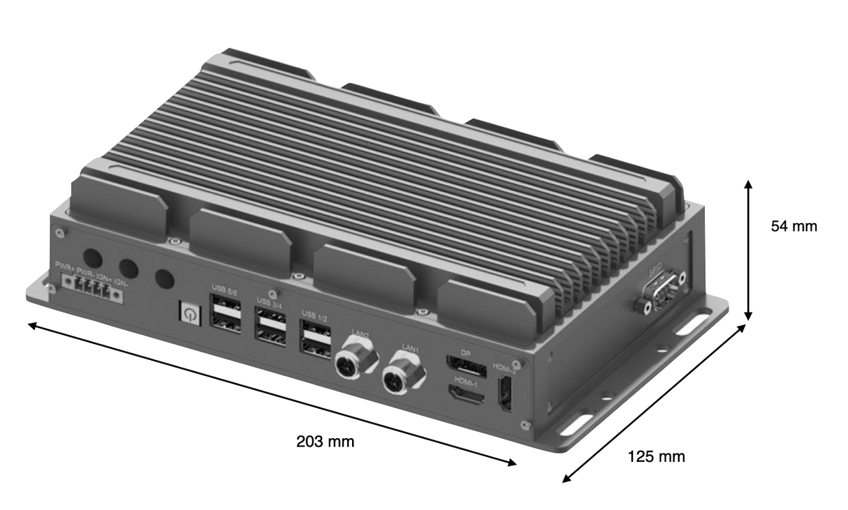 RVP-PX2, Ultra-Slim M12 LAN Wide Temperature Fanless Rugged Edge Computer