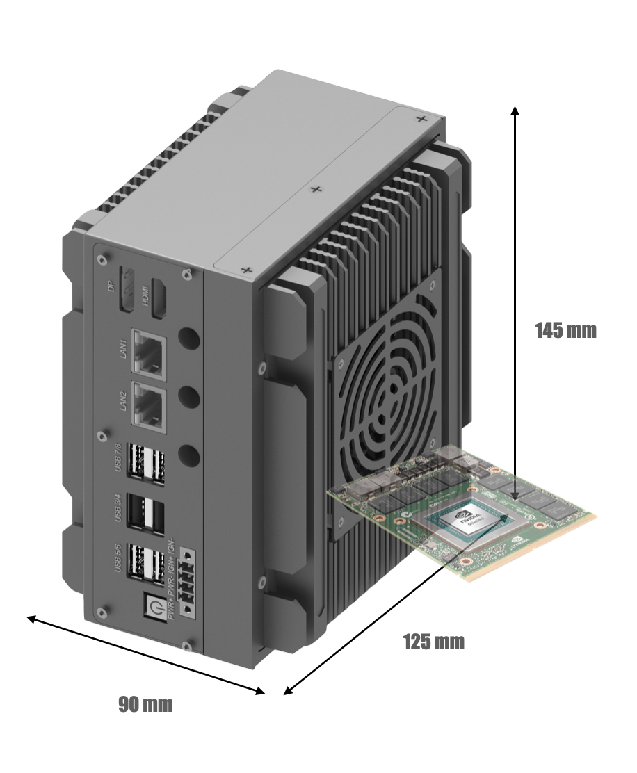 RVS-D1F, ENBIK Palm-sized Wide Temperature MXM GPU Edge AI Computer