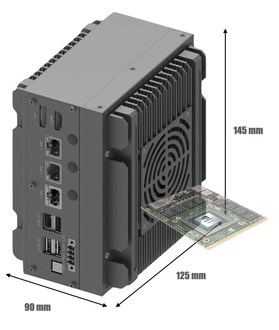 RVS-D2F, ENBIK Palm-sized Fanless MXM GPU Edge AI Computer