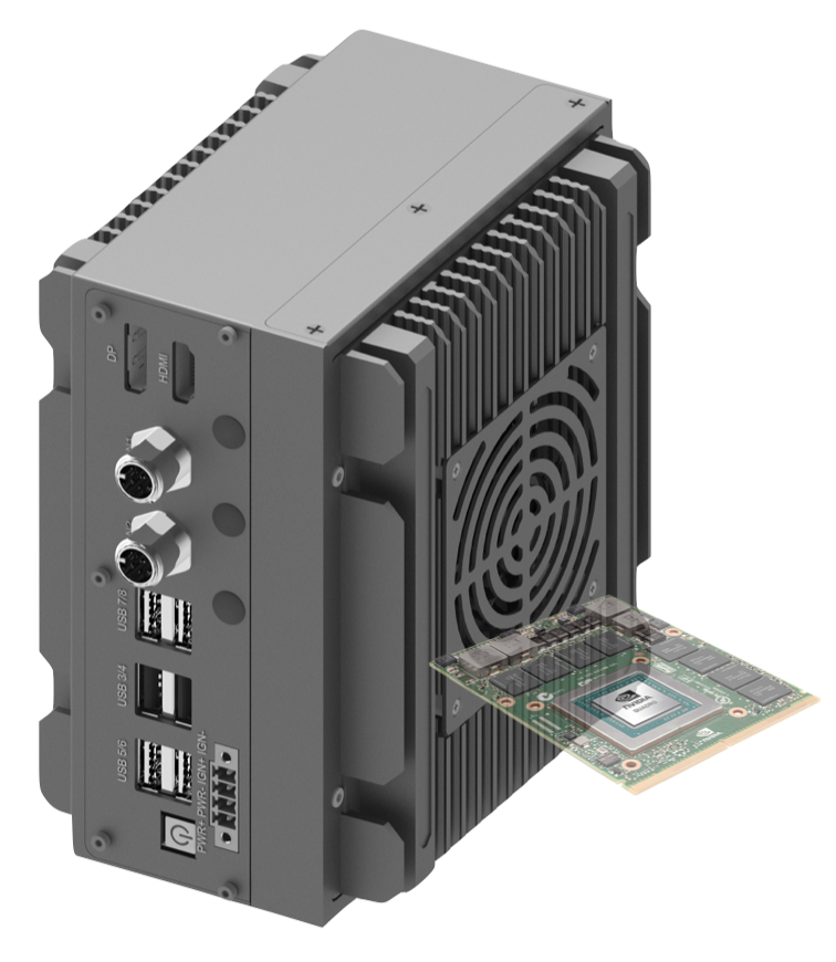 RVS-DX1F, ENBIK Palm-sized Wide Temperature MXM GPU Edge AI Computer