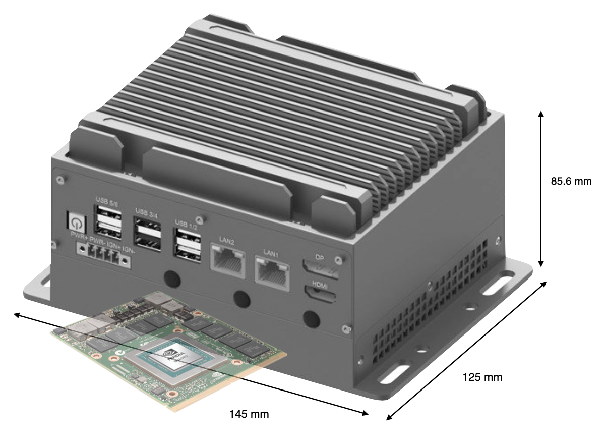 RVS-T1M, ENBIK Ultra-Mini Palm size MXM GPU Edge AI Computer