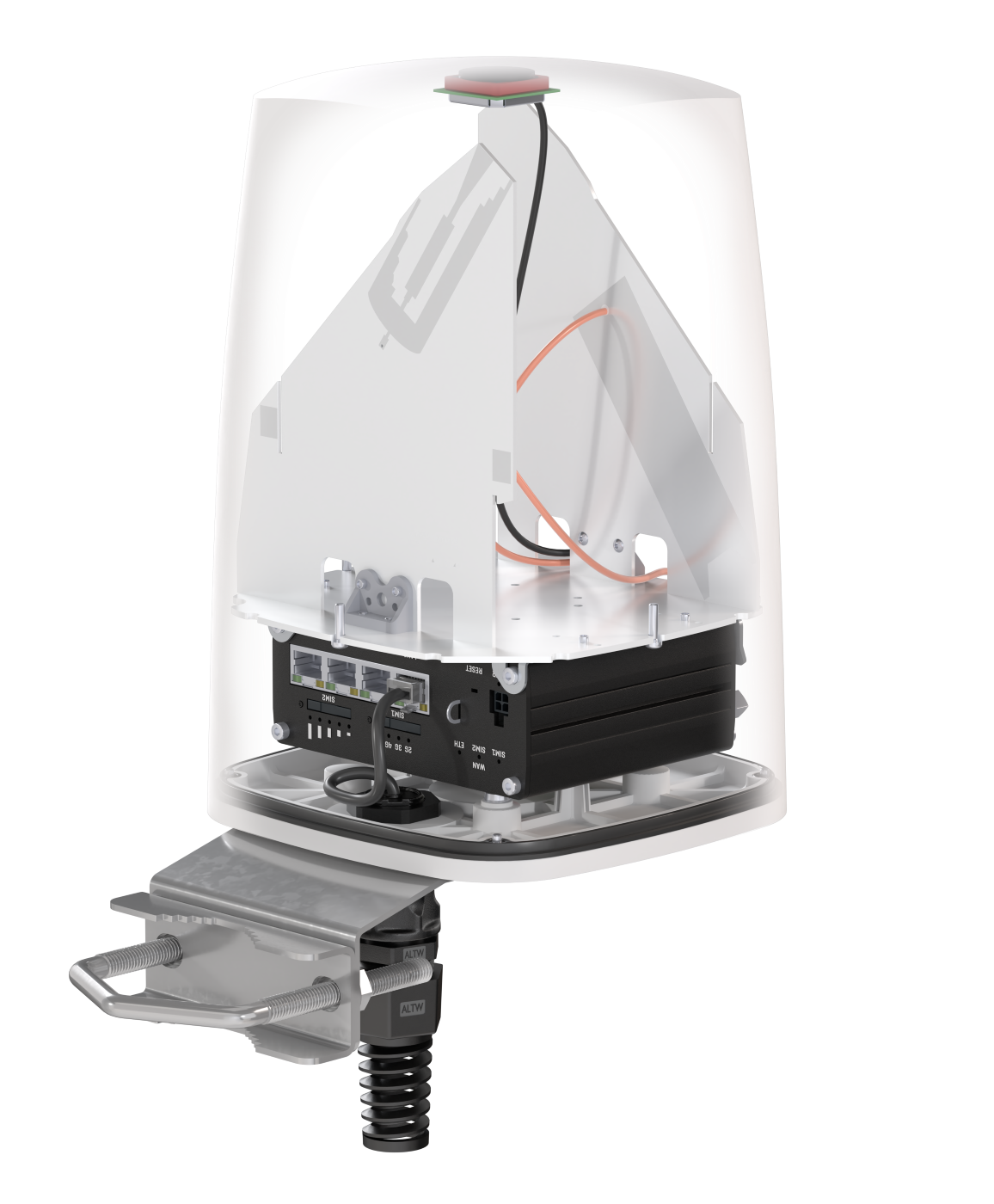 QUSPOT AX09S Omnidirektional Antenne, für RUTX09, IP68, 5G, LTE