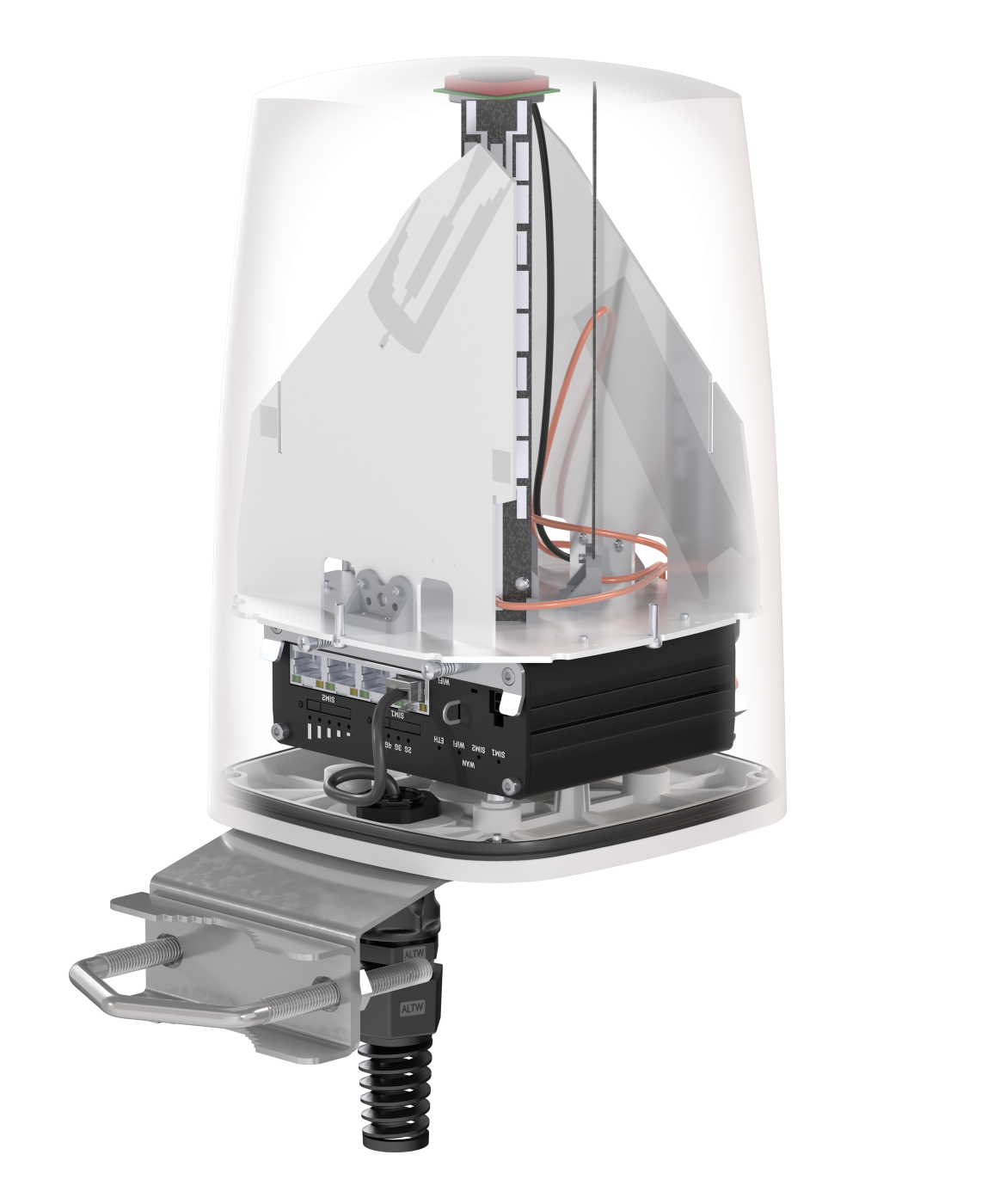 QUSPOT AX11S Omnidirektional Antenne, für RUTX11, IP68, 5G, LTE, WLAN, Bluetooth