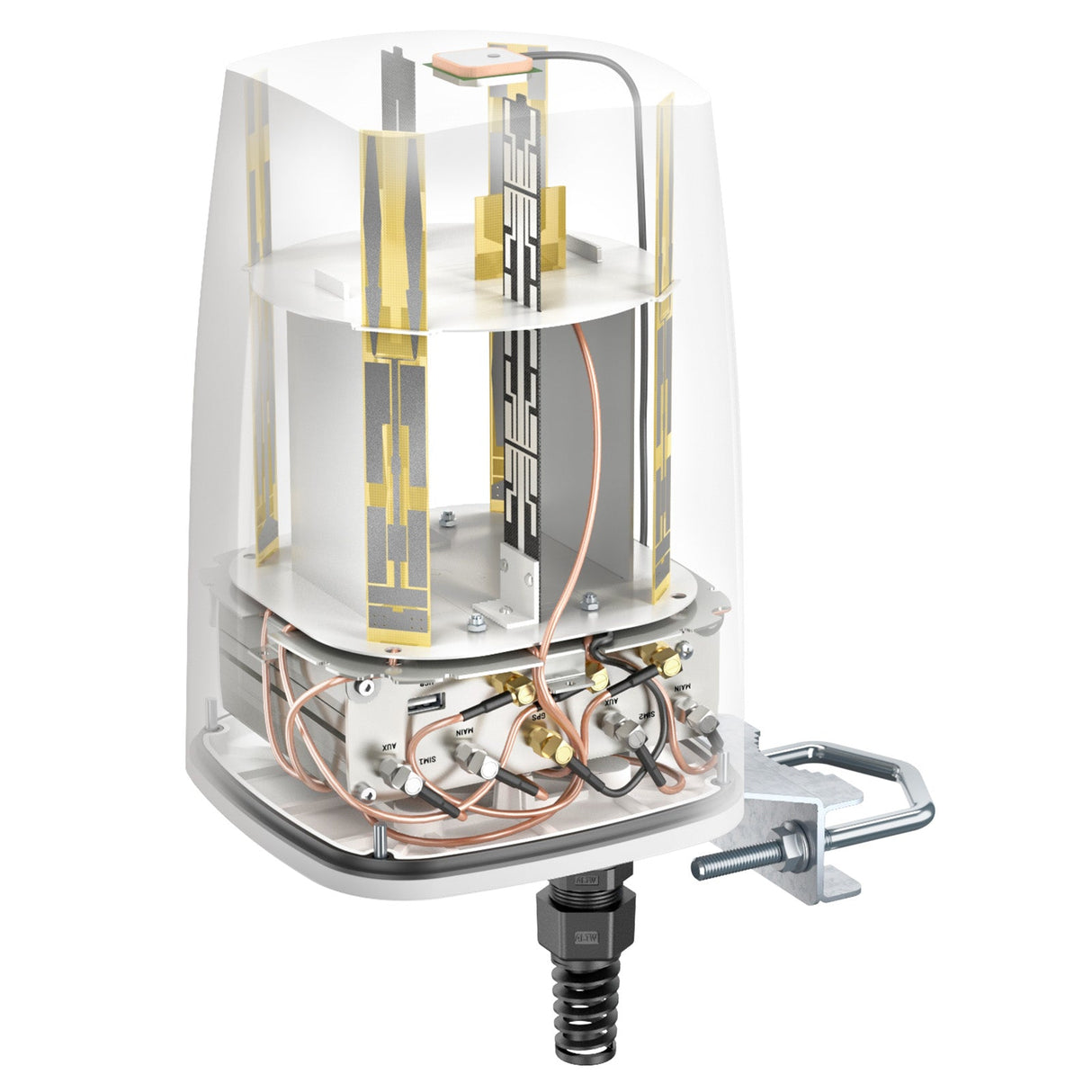 QUSPOT AX12S Omnidirektional Antenne, für RUTX12, IP67, 5G, LTE, WLAN, Bluetooth, GPS