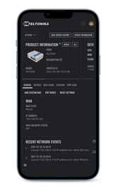 Teltonika RMS Credit – RMS Geräteübersicht mobil auf einem Smartphone