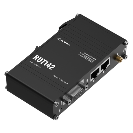 RUT142 Industrial Ethernet Router mit 2x 10/100MBit, WiFi, RS232 und Hutschienenmontage
