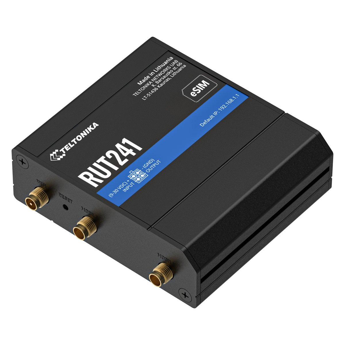 RUT241 ESIM Industrial 4G/LTE Router mit 2x 10/100MBit und WiFi, Global