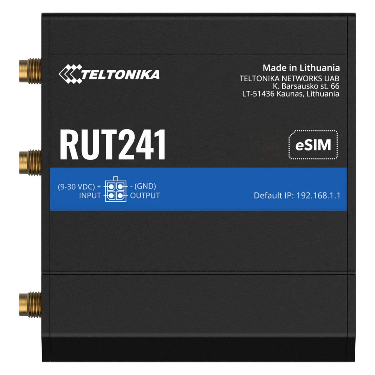 RUT241 ESIM Industrial 4G/LTE Router mit 2x 10/100MBit und WiFi, Global