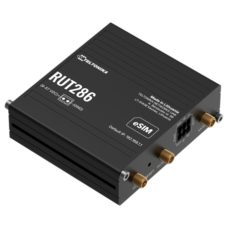 RUT286 Industrial Dual-SIM 4G/LTE Router mit 2x 10/100MBit, WLAN & RS232/485