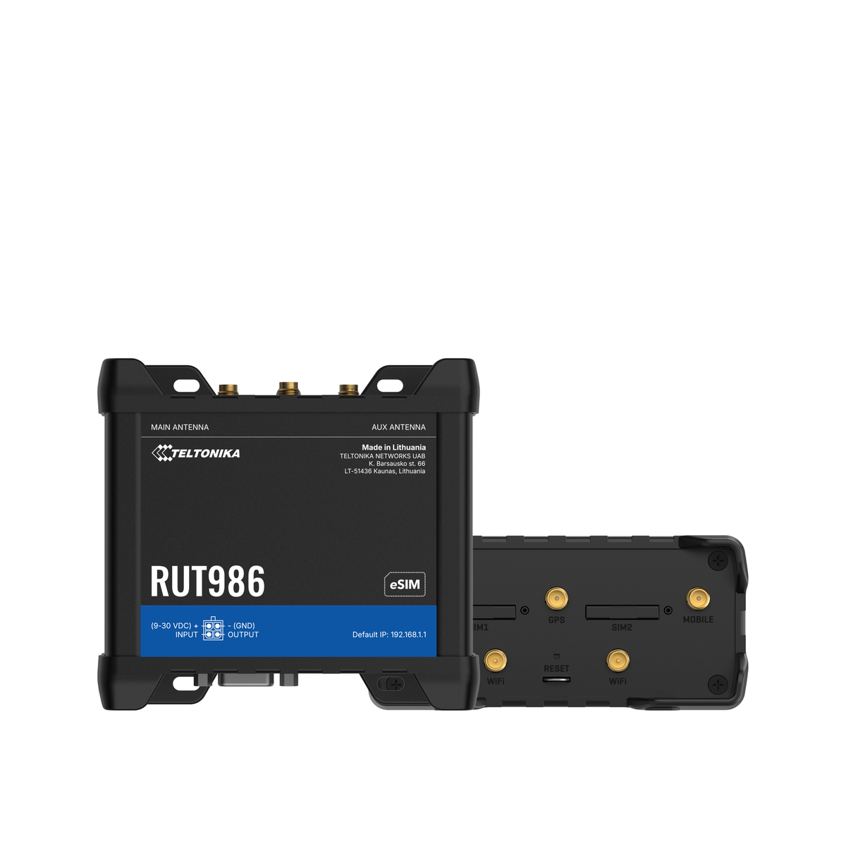 RUT986 Industrial Dual-SIM 4G/LTE Router mit 4x 10/100MBit, WLAN & RS232/485