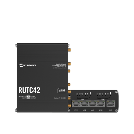 RUTC42 Industrial Dual-4G/LTE Router mit 5x GbE und WiFi 6