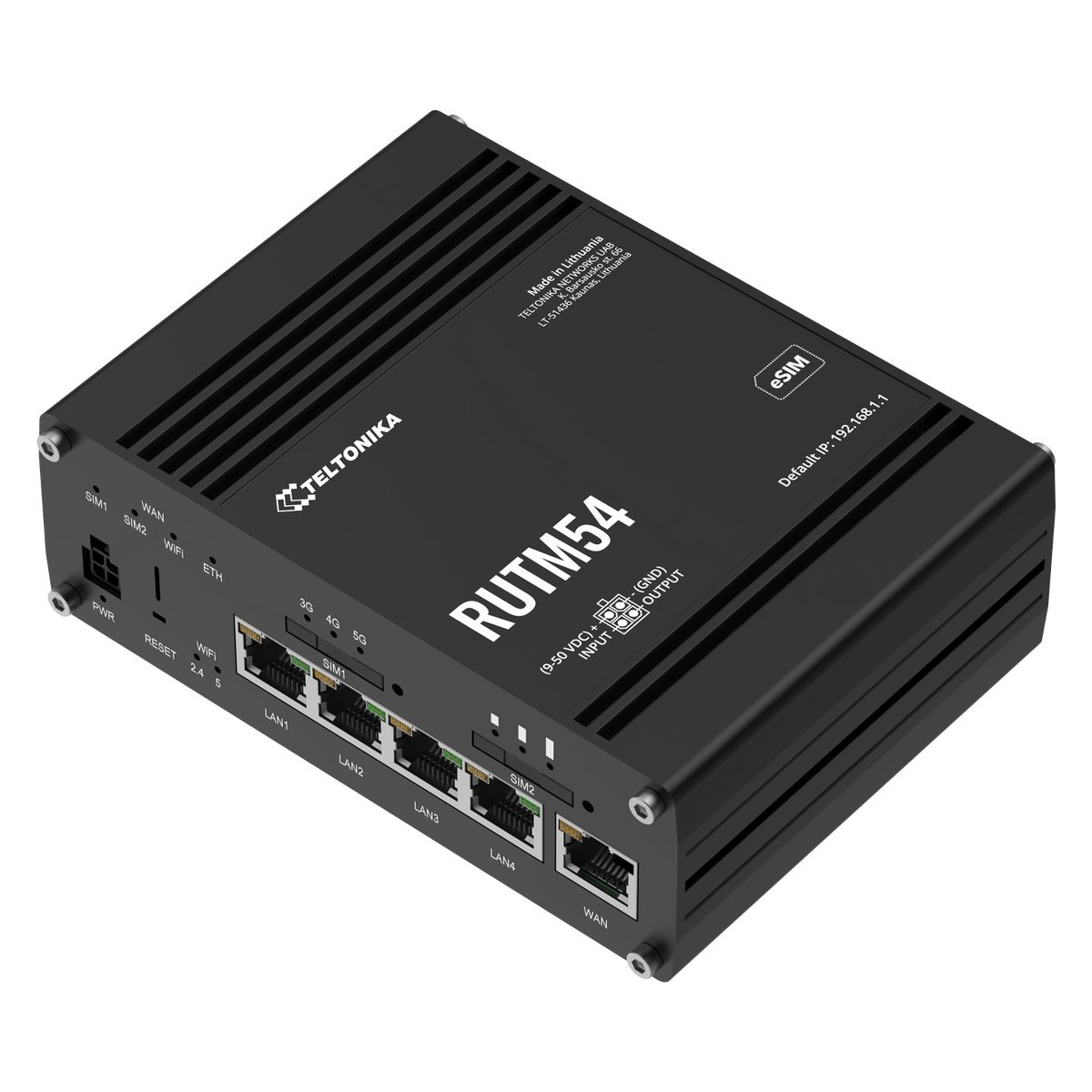 RUTM54 Industrial Dual 5G eSIM Router mit 5x GbE & WLAN
