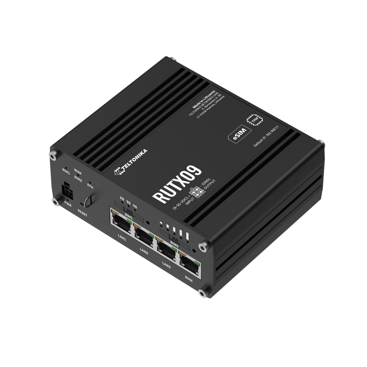 RUTX09 Industrial 4G/LTE Router mit 4x GbE & GNSS