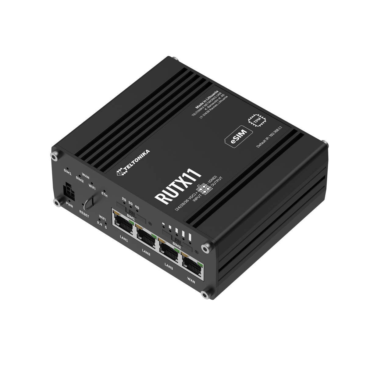 RUTX11 Industrial 4G/LTE Router mit 4x GbE, WiFi & Bluetooth