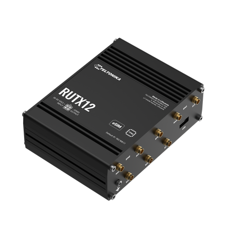 RUTX12 Industrial Dual-4G/LTE Router mit 5x GbE, WiFi & Bluetooth