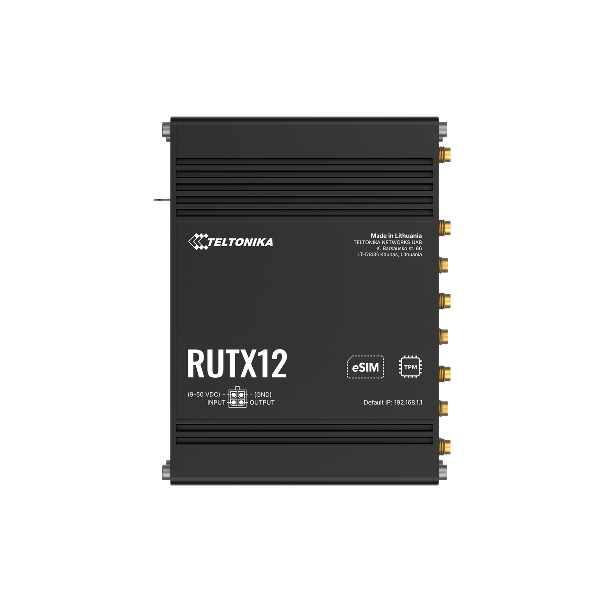 RUTX12 Industrial Dual-4G/LTE Router mit 5x GbE, WiFi & Bluetooth
