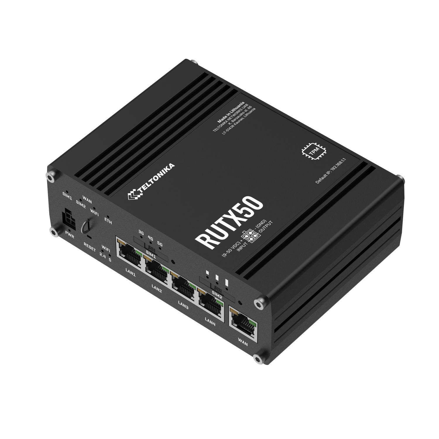 RUTX50 Industrial 5G Router with 5x GbE, WiFi