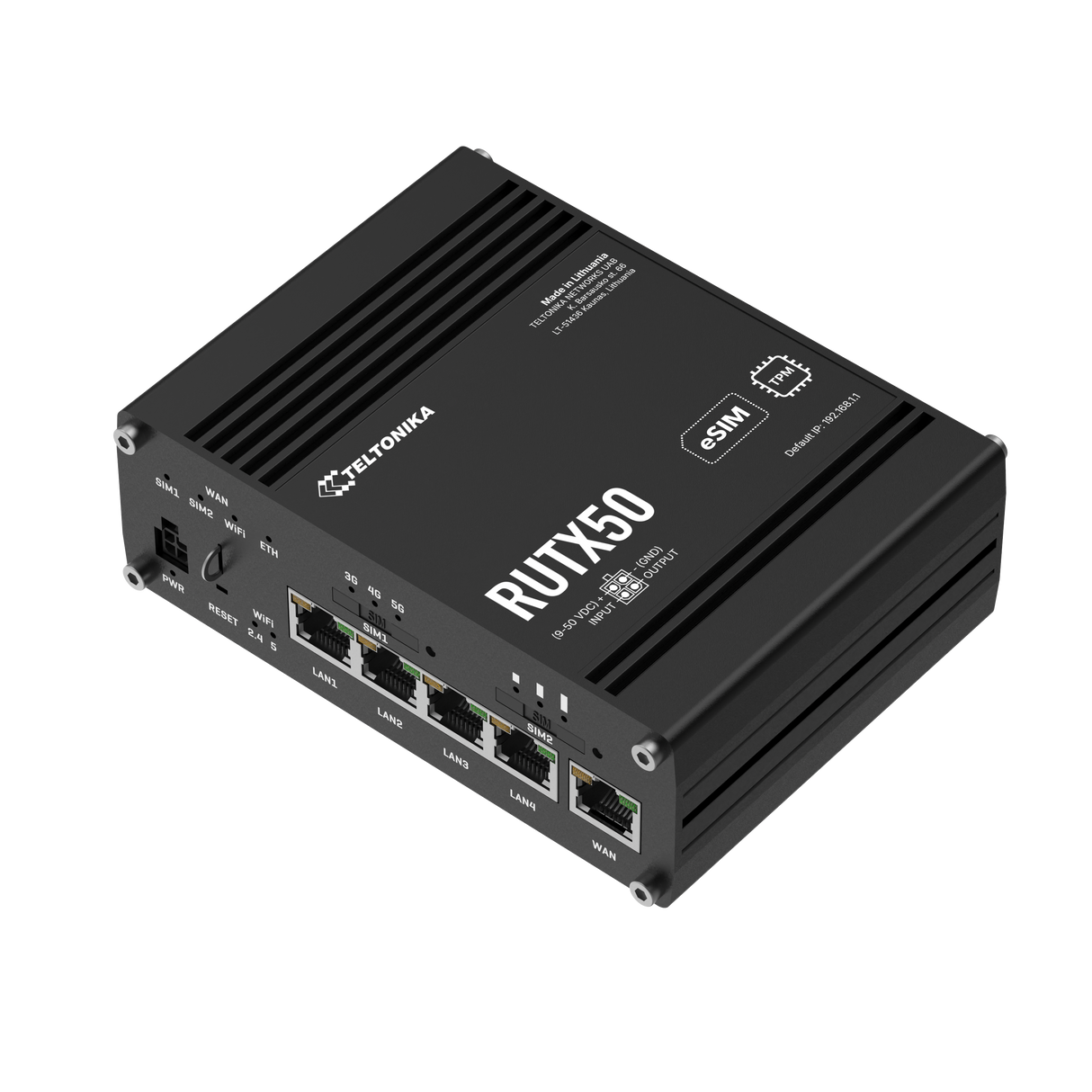 RUTX50 Industrial 5G Router with 5x GbE, WiFi