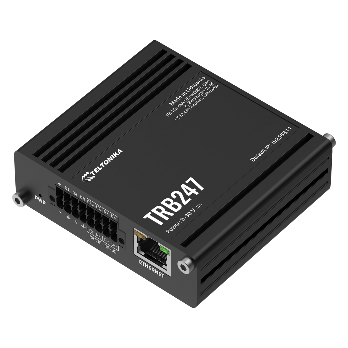 TRB247 Industrial 4G/LTE Cat 1 bis Gateway mit 10/100MBit, RS232/485 & GNSS