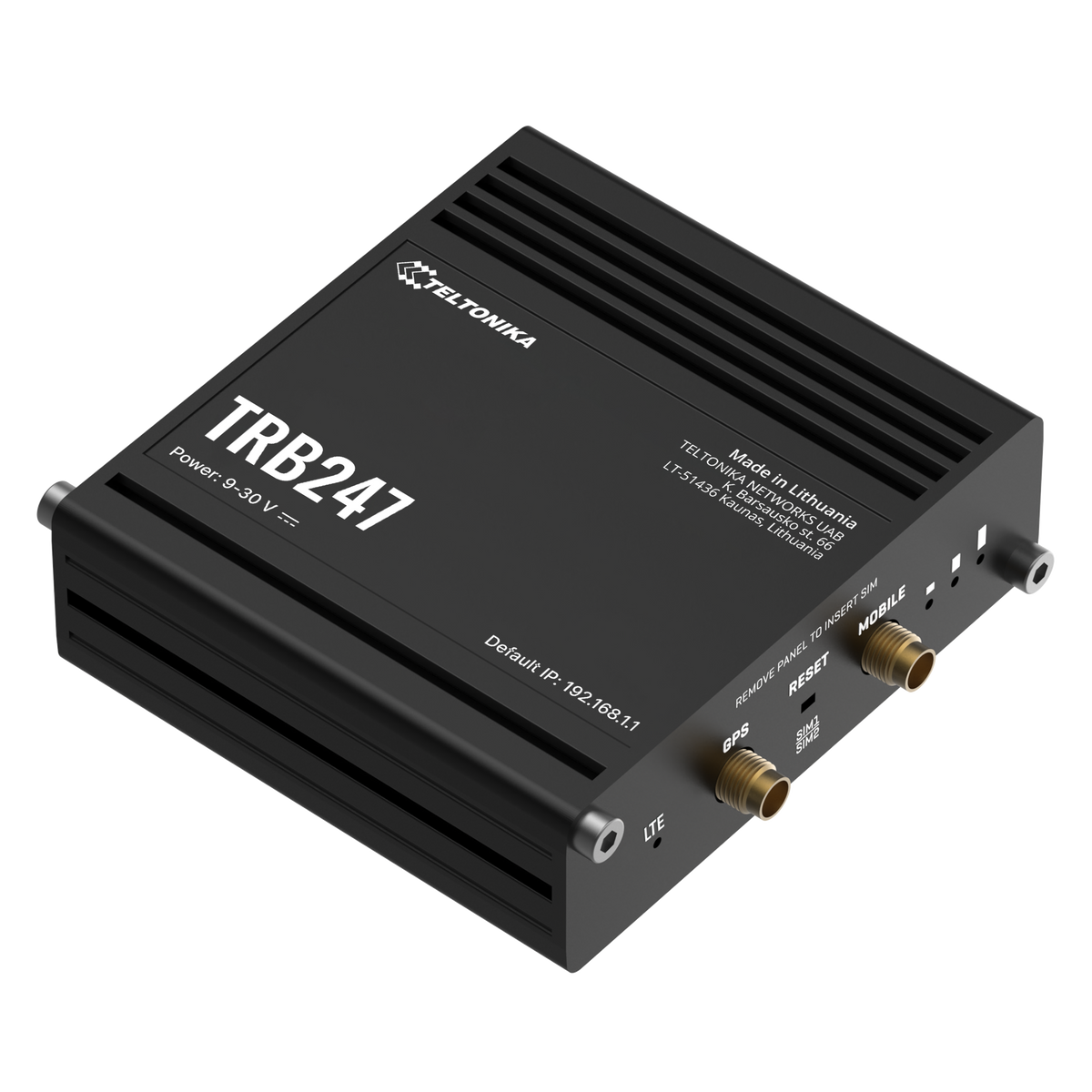 TRB247 Industrial 4G/LTE Cat 1 bis Gateway mit 10/100MBit, RS232/485 & GNSS