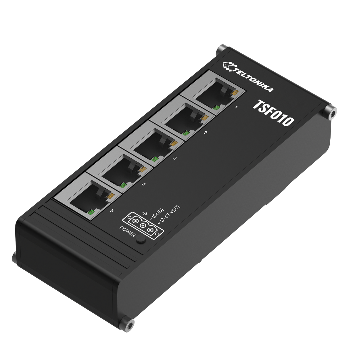 TSF010 Industrial 5-Port 100MBit Unmanaged Ethernet Switch (5x RJ45 Ports), Hutschiene